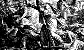 Slaughter of the Prophets of Baal, 1860 woodcut by Julius Schnorr von Karolsfeld