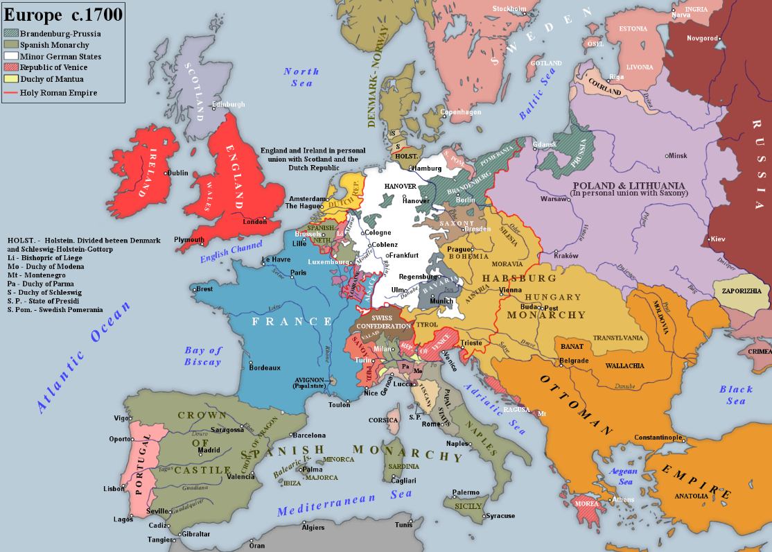 Europe at the beginning of the 18th century