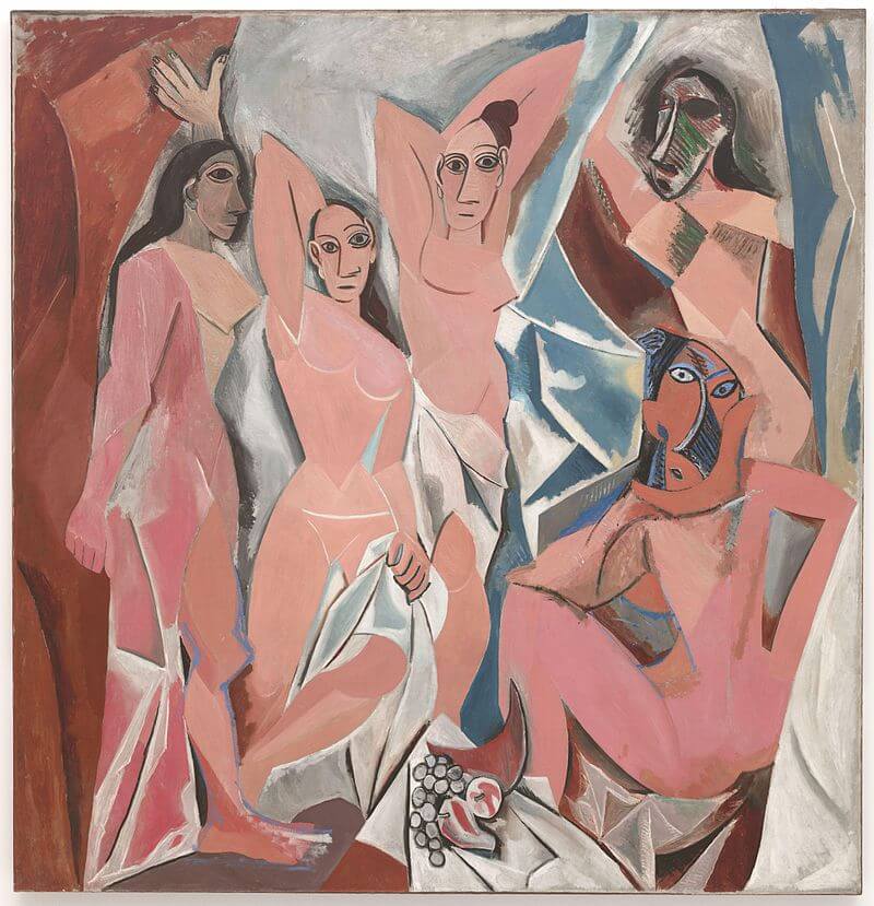 Pablo Picasso, Les Demoiselles d'Avignon, 1907, considered to be a major step towards the founding of the Cubist movement