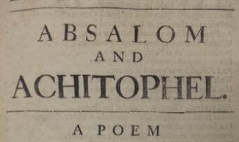 Absalom and Achitophel Poem Analysis