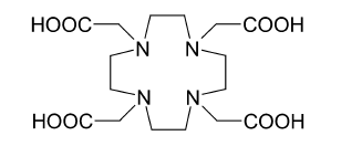 Chemical structure of the DOTA carrier for 225Ac in radiation therapy.