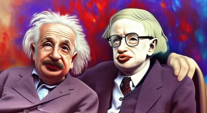 Albert Einstein and Stephen Hawking