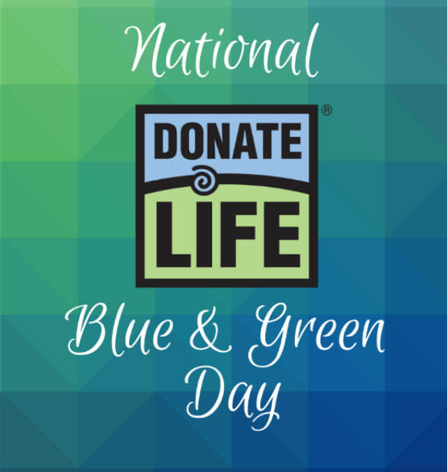 Donate Life Blue and Green Day